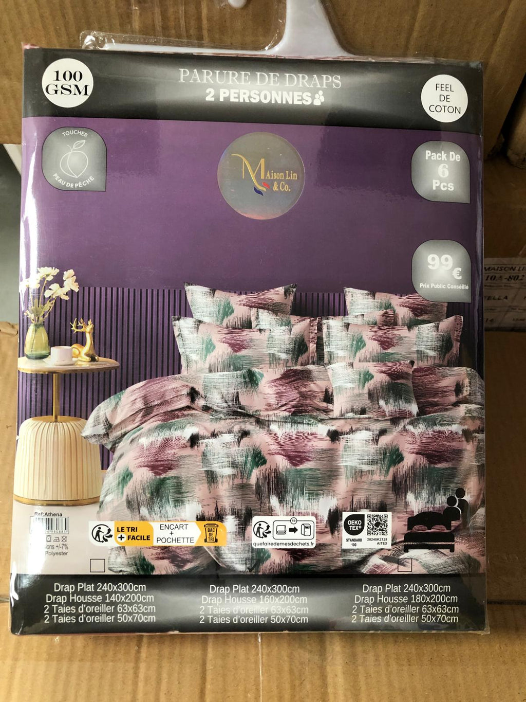 Destockage Des Parures de Lit 160x200 Drap Plat 6 Pièces