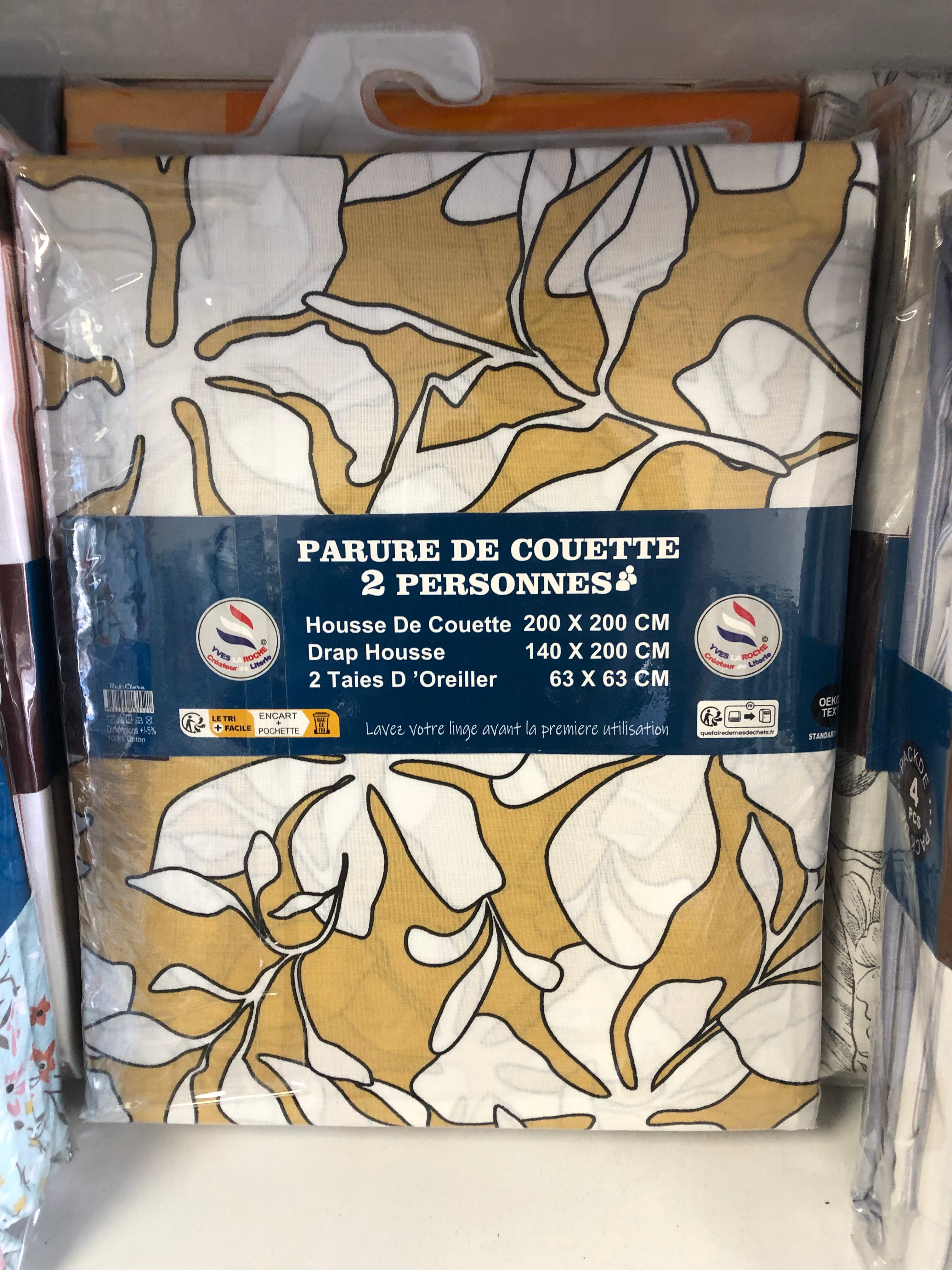 Parure De Lit 140x200 100% Percale De Coton Housse De Couette 4 Pièces
