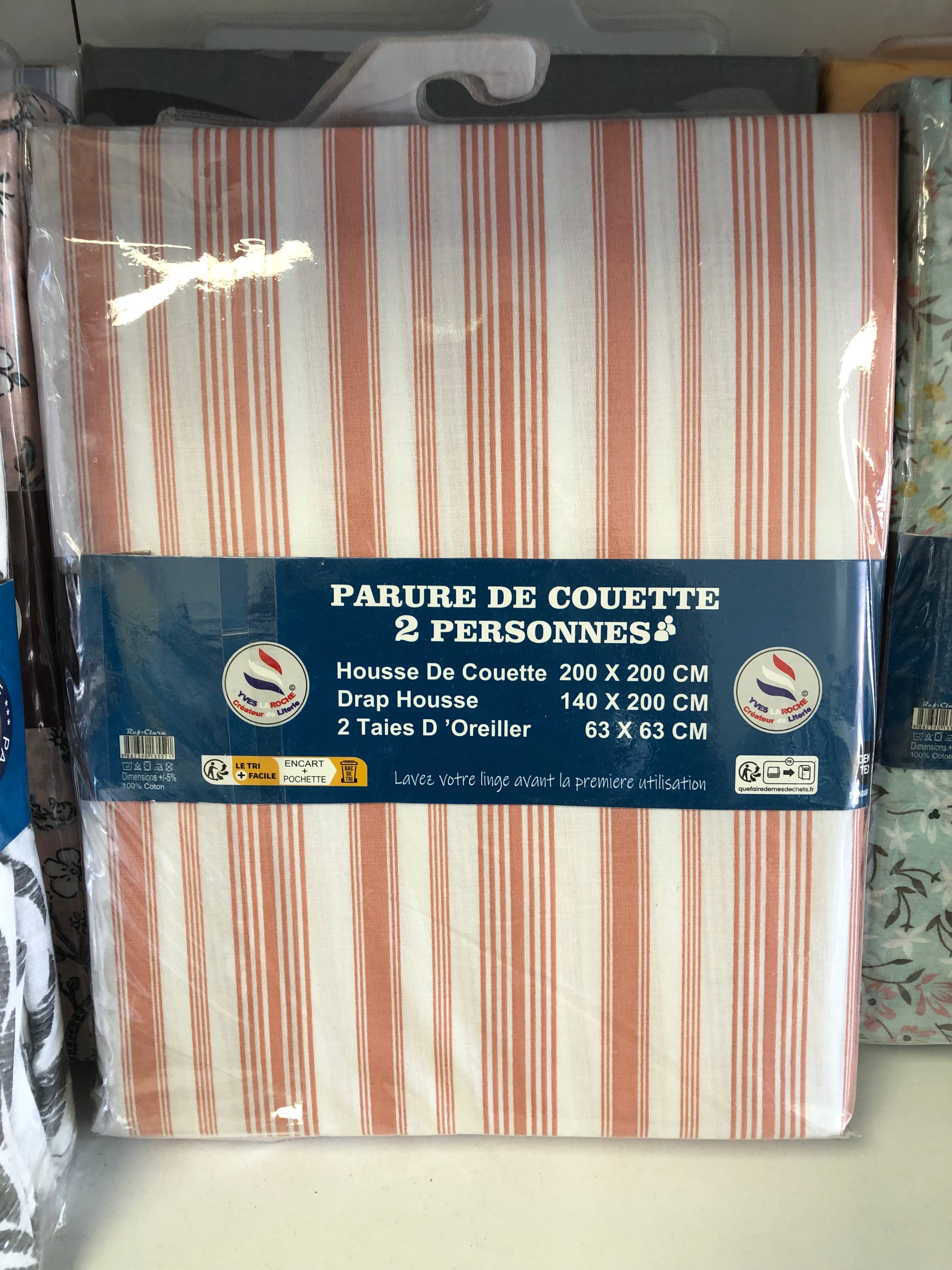 Parure De Lit 140x200 Housse De Couette 100% Percale De Coton 4 Pièces