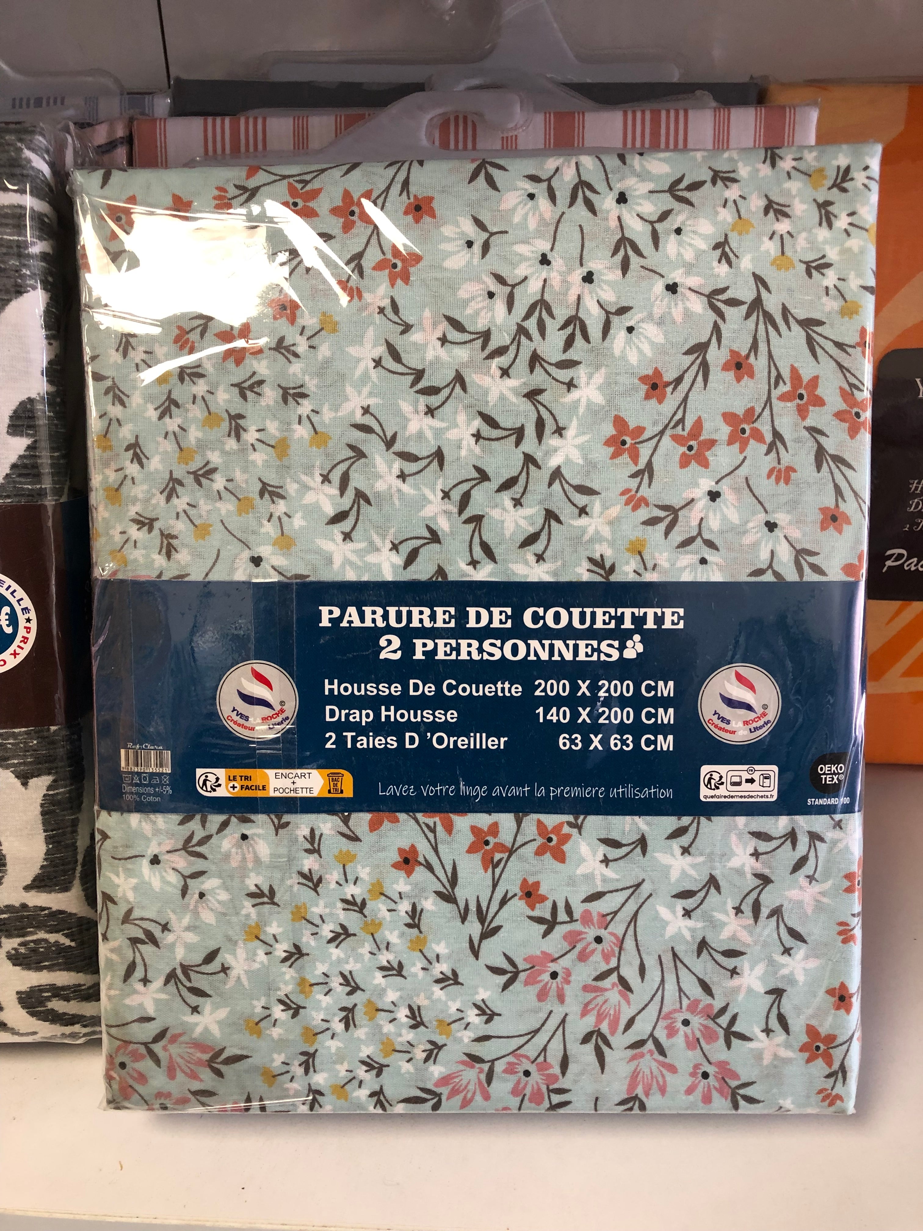 Parure de Lit 160x200 cm – 6 Pièces avec Drap Plat