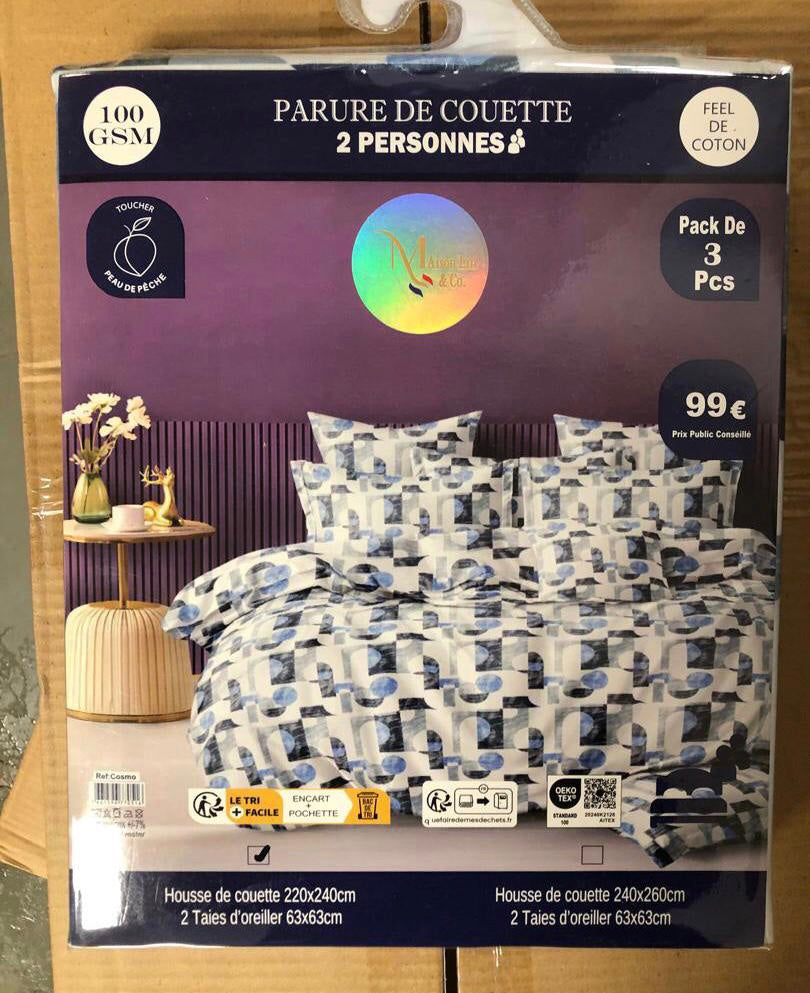 Parure De Lit Housse Couette 220x240 3 Pièces