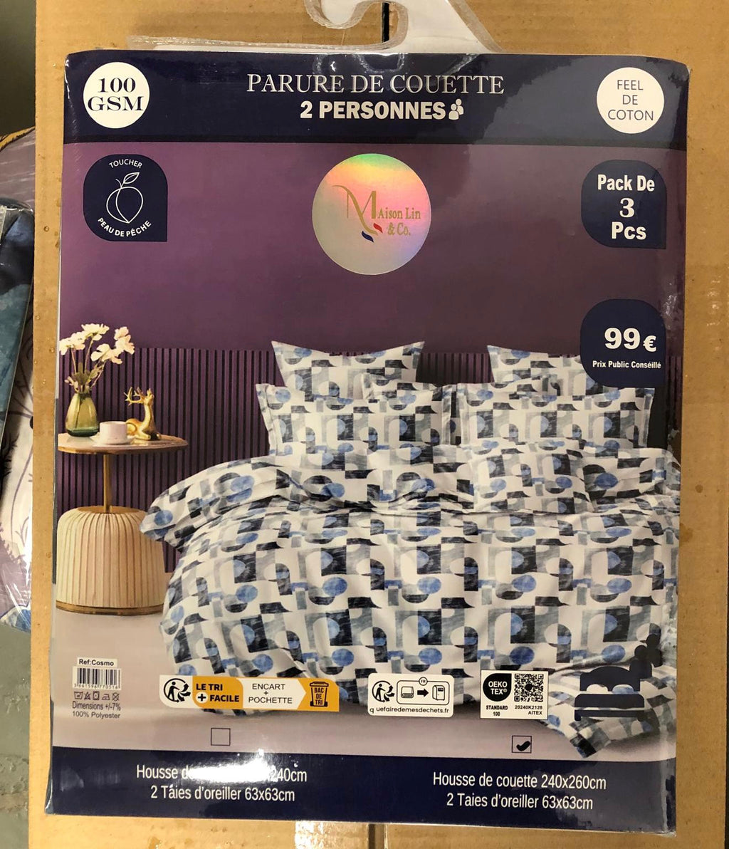 Parure De Lit Housse De Couette 240x260. 3 Pièces