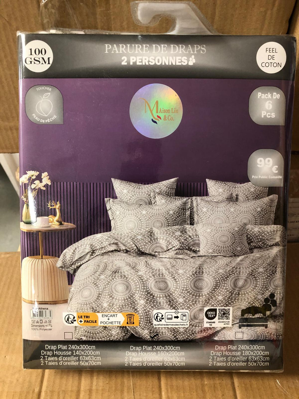 Sans titre 19mars_23: Destockage Des Parures de Lit 160x200 Drap Plat 6 Pièces 26